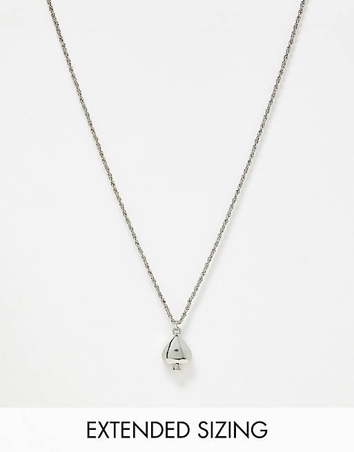 ASOS DESIGN – Naszyjnik w odcieniu srebra z zawieszką w kształcie karty pik