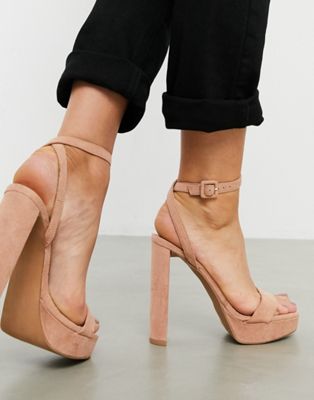 platform barely there heels