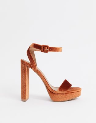 platform barely there heels