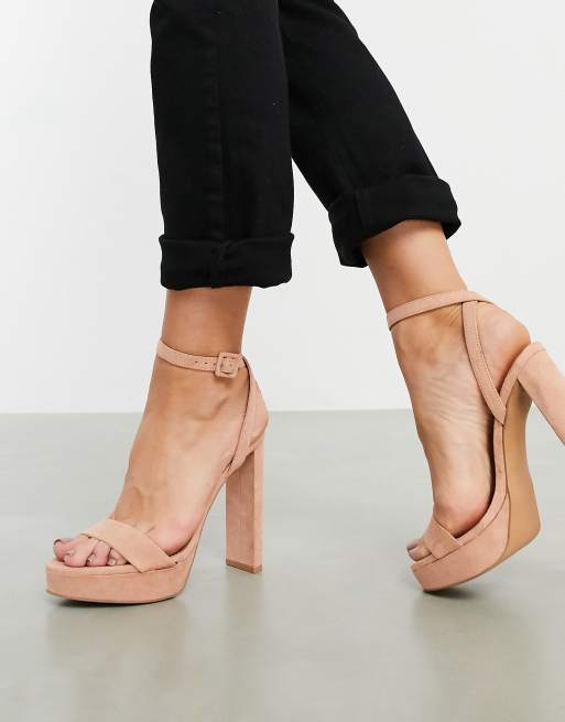 Talon plateforme beige online