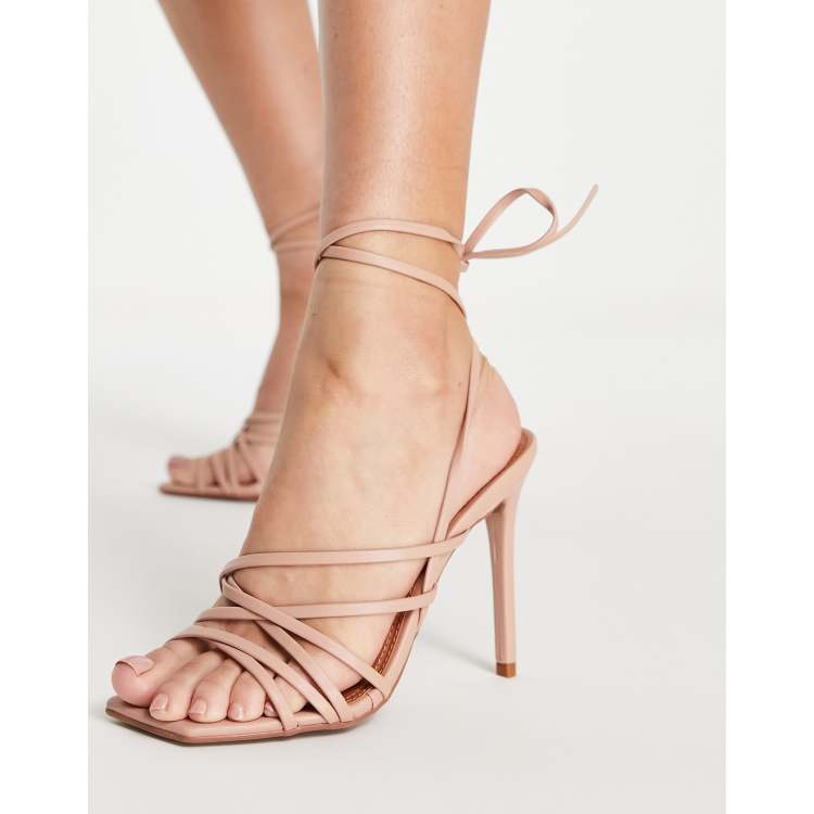 ASOS DESIGN National Sandales talon haut et lani res Beige