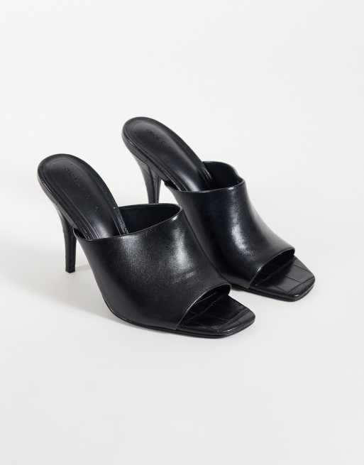 ASOS DESIGN Native cone heeled mules in black, 2 of 4