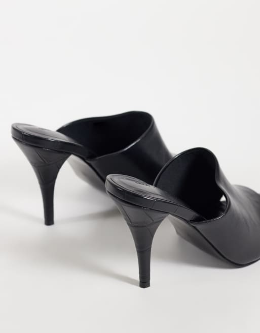 ASOS DESIGN Native cone heeled mules in black, 3 of 4