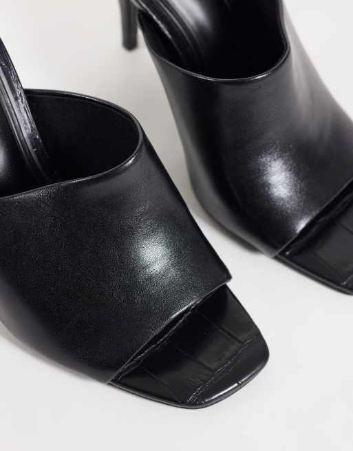 ASOS DESIGN Native cone heeled mules in black, 4 of 4
