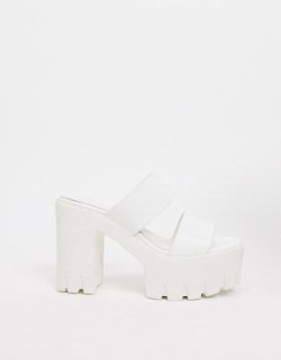 white platform heels