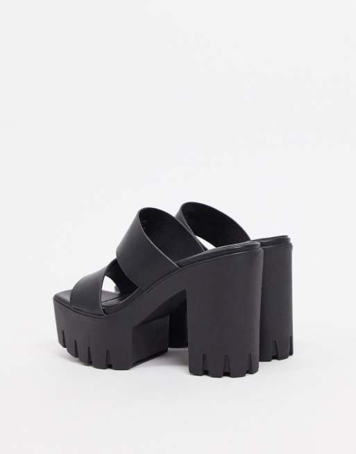ASOS DESIGN - Natty - Muitjes met hak en dikke plateauzool in zwart, 3 van 4