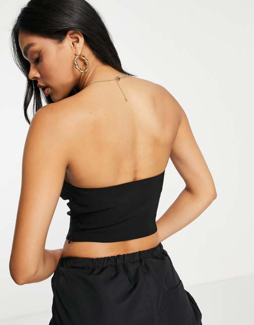 ASOS DESIGN natural effect corset with seaming in black, 2 of 4