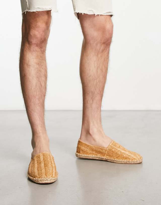 ASOS DESIGN natural woven espadrilles