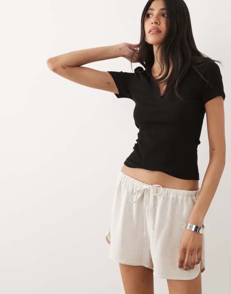 ASOS DESIGN – Naturfärgade löparshorts i minilängd i linnemix - view 1