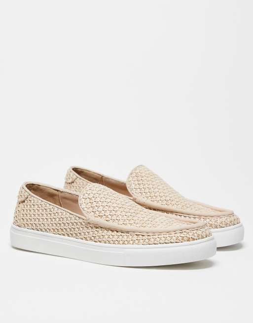 ASOS DESIGN – Naturfärgade, vävda loafers med uppdragen sulkant, 3 av 4