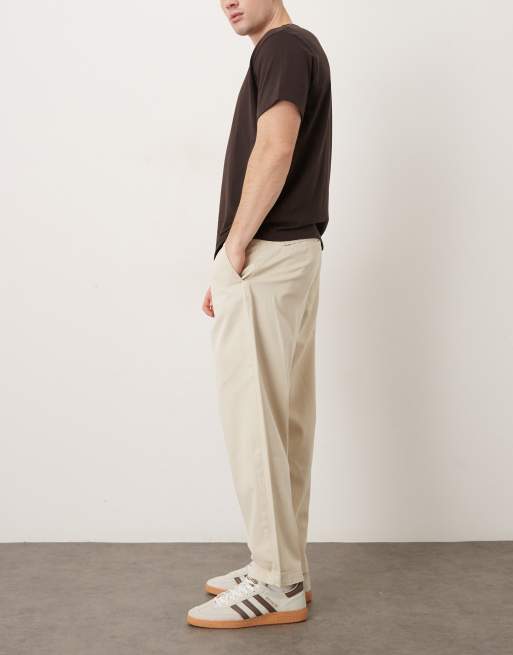 ASOS DESIGN - Naturfarvede afslappede tapered bukser med sildebensmønster, 3 af 5