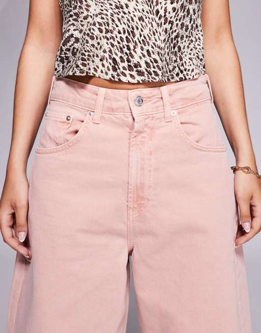ASOS DESIGN - Naturfarvede bukser med høj talje og tøndeformede ben, 4 af 5