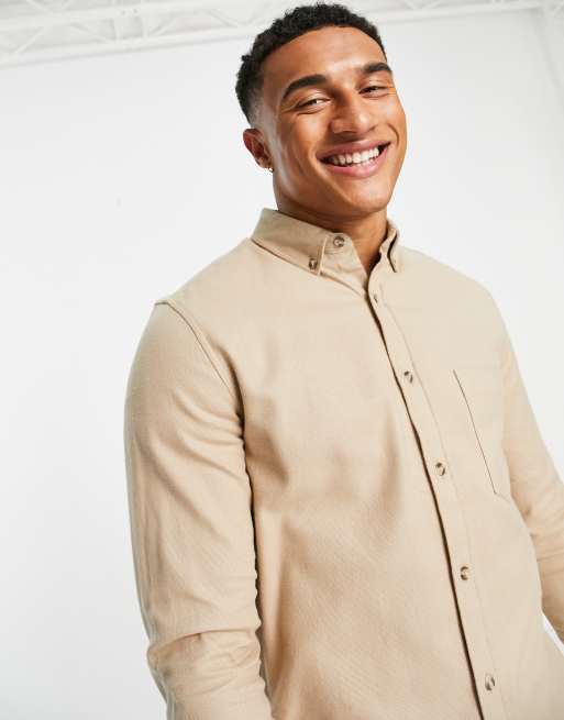 ASOS DESIGN - Naturfarvet børstet oxfordskjorte, 3 af 4