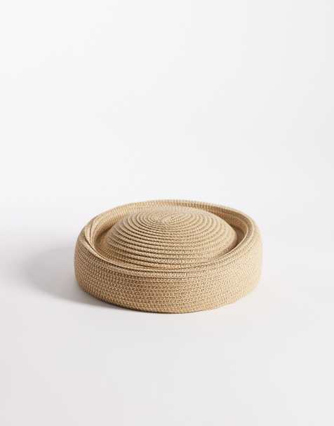 ASOS DESIGN - Naturfarvet pillbox-hat i strå - view 1