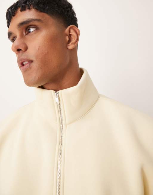 ASOS DESIGN – Naturvit, kort sweatshirt i extra oversize med ståkrage, 2 av 4