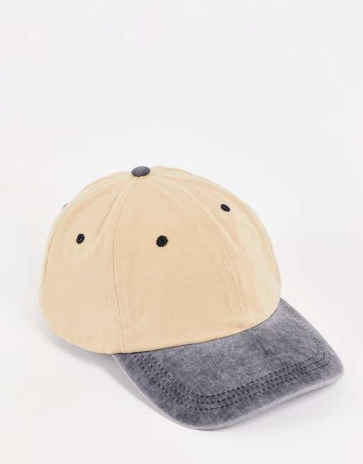 ASOS DESIGN – Naturvit och bleksvart baseballkeps i 90-talsstil, 3 av 4