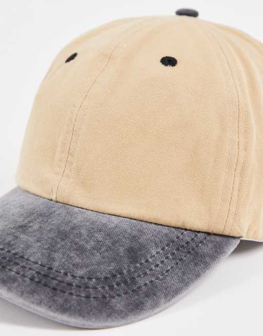 ASOS DESIGN – Naturvit och bleksvart baseballkeps i 90-talsstil, 4 av 4