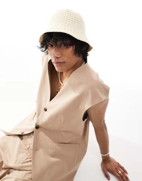 ASOS DESIGN – Naturvit, stickad solhatt - view 1