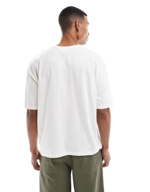 ASOS DESIGN – Naturvit t-shirt i oversize med boxig passform och collegetryck, 3 av 5
