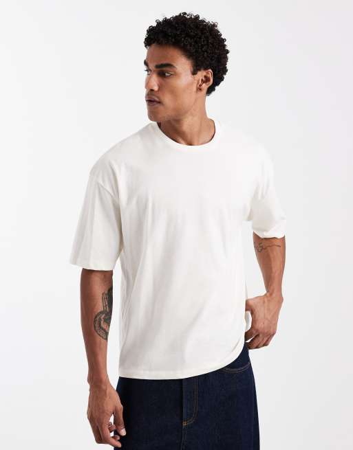 ASOS DESIGN – Naturvit t-shirt i oversize med boxig passform och palmtryck, 3 av 5