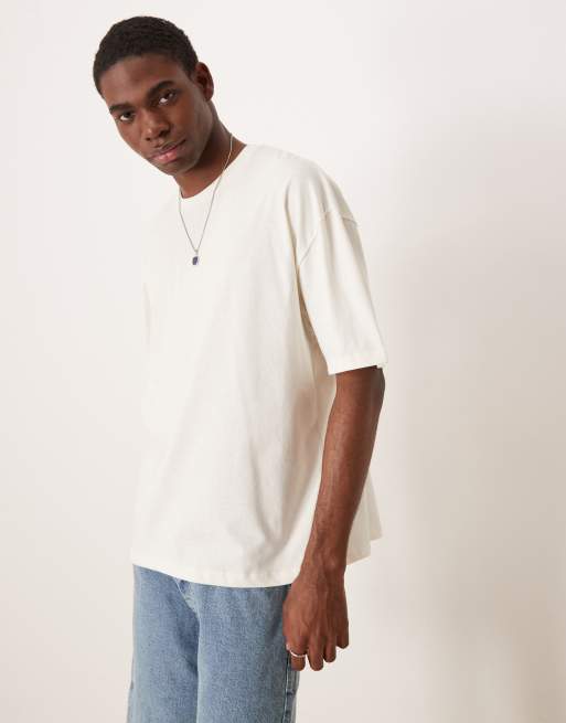 ASOS DESIGN – Naturvit t-shirt i oversize med boxig passform och sommartryck, 3 av 4