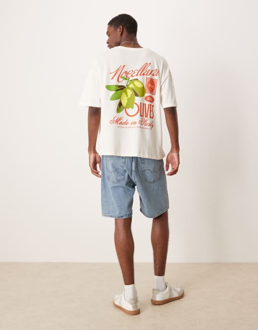 ASOS DESIGN – Naturvit t-shirt i oversize med boxig passform och sommartryck, 4 av 4