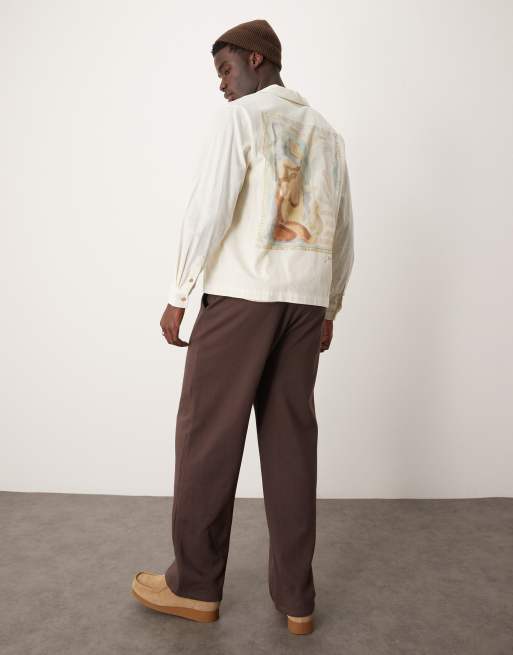 ASOS DESIGN – Naturvit t-shirt i oversize med boxig passform och tryck baktill, 4 av 4