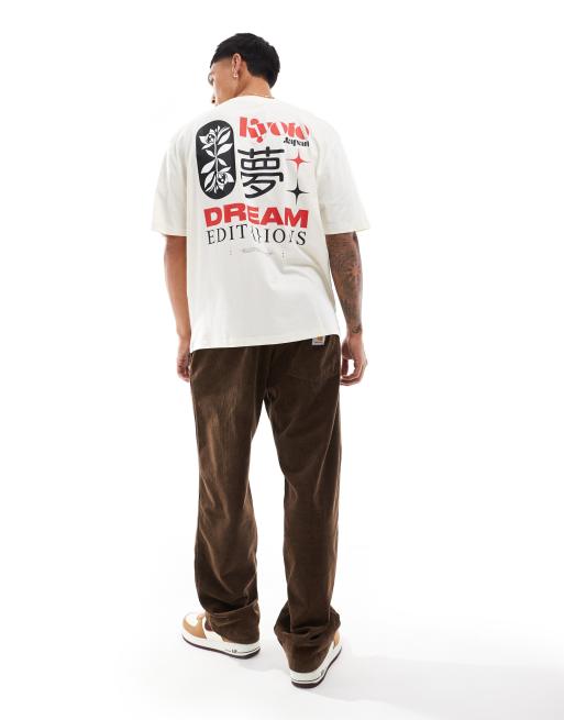 ASOS DESIGN – Naturvit t-shirt i oversize med Kyoto-tryck baktill, 2 av 4