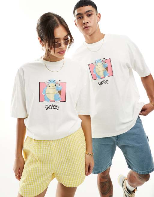 ASOS DESIGN – Naturvit t-shirt i oversize och unisex-modell med Pokémon-tryck med Blastoise, 2 av 4