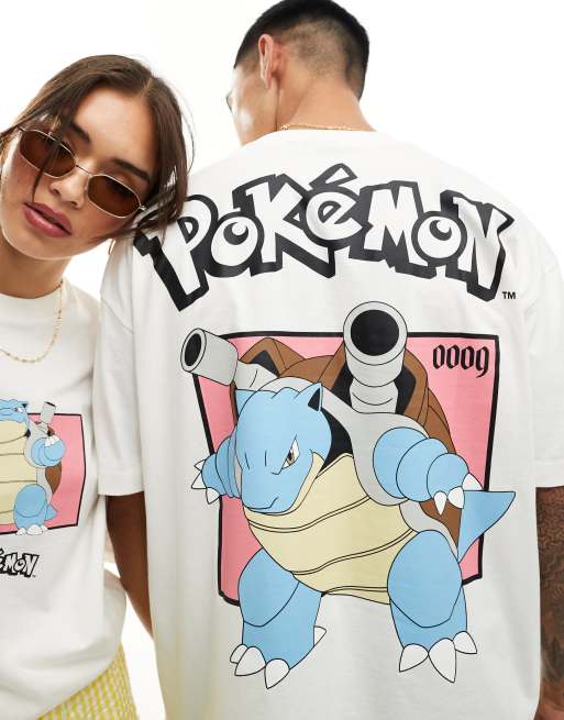 ASOS DESIGN – Naturvit t-shirt i oversize och unisex-modell med Pokémon-tryck med Blastoise, 4 av 4