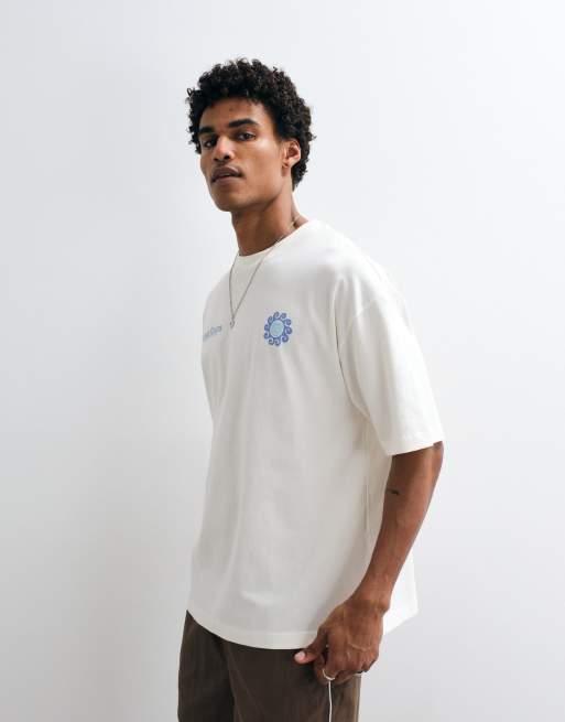 ASOS DESIGN – Naturvit t-shirt i oversized fit med blommigt tryck, 2 av 9