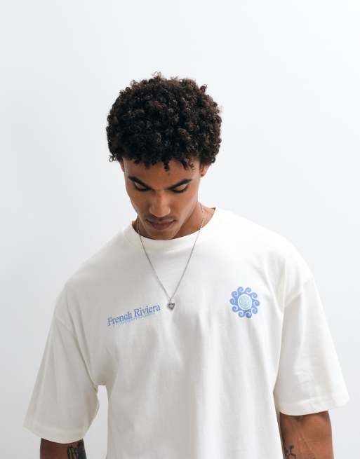 ASOS DESIGN – Naturvit t-shirt i oversized fit med blommigt tryck, 3 av 9