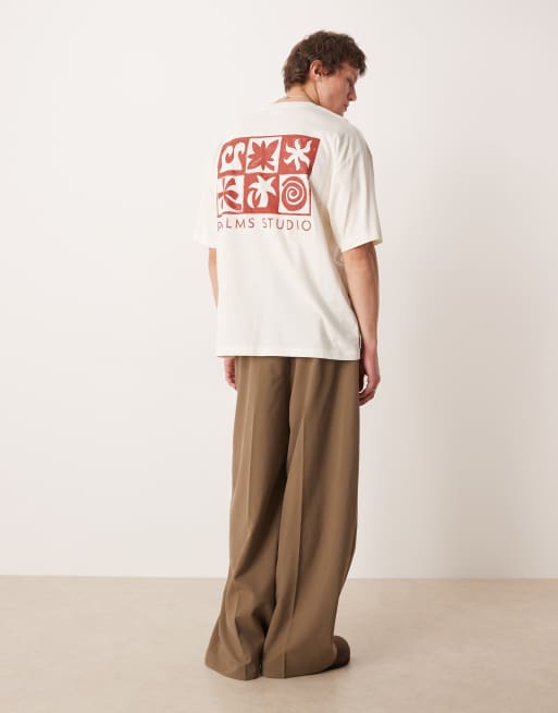 ASOS DESIGN – Naturvit t-shirt i oversized fit med sommartryck, 2 av 5