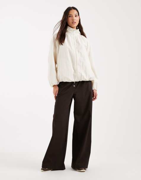 ASOS DESIGN – Naturvit träningsjacka i oversized fit med ballongfåll - view 1