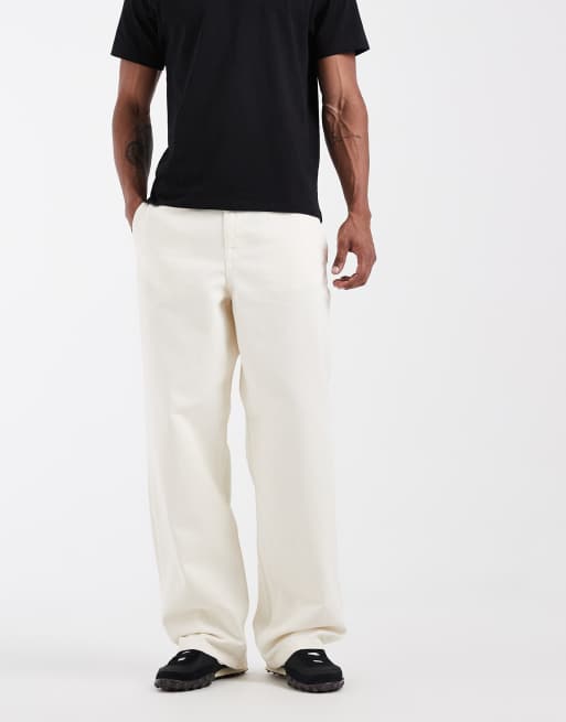 ASOS DESIGN – Naturvita, baggy byxor med elastisk midja, 2 av 5