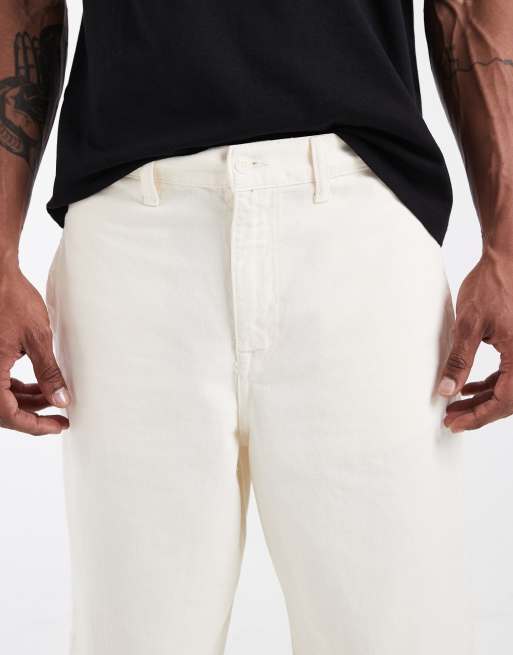 ASOS DESIGN – Naturvita, baggy byxor med elastisk midja, 4 av 5