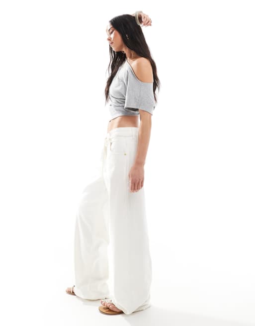 ASOS DESIGN – Naturvita, baggy jeans med låg midja , 3 av 5
