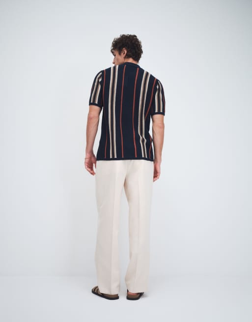 ASOS DESIGN – Naturvita finbyxor med vida ben och veck, 5 av 7