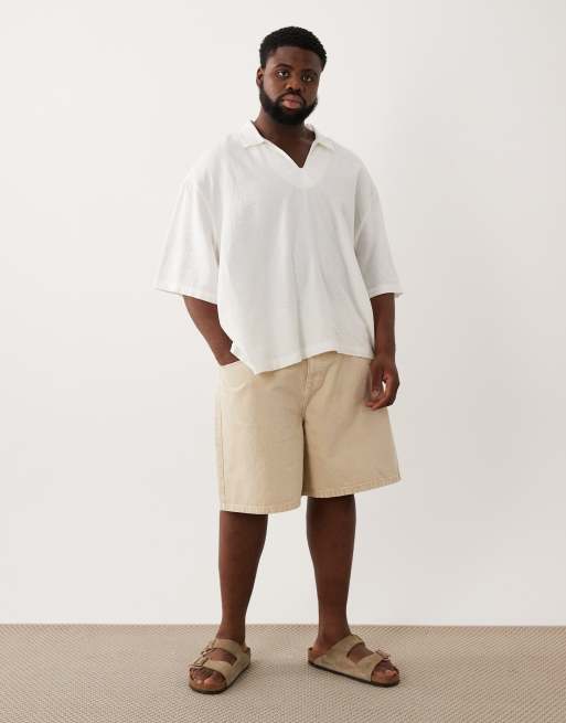ASOS DESIGN – Naturvita, halvlånga jeansshorts, 2 av 6