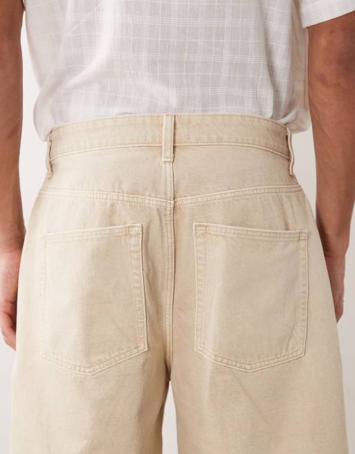 ASOS DESIGN – Naturvita, halvlånga jeansshorts, 6 av 6