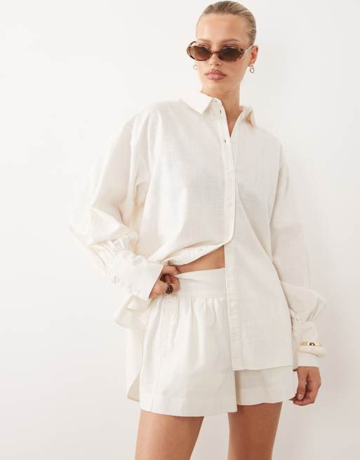 ASOS DESIGN – Shorts i linnestil med elastisk midja, 6 av 6