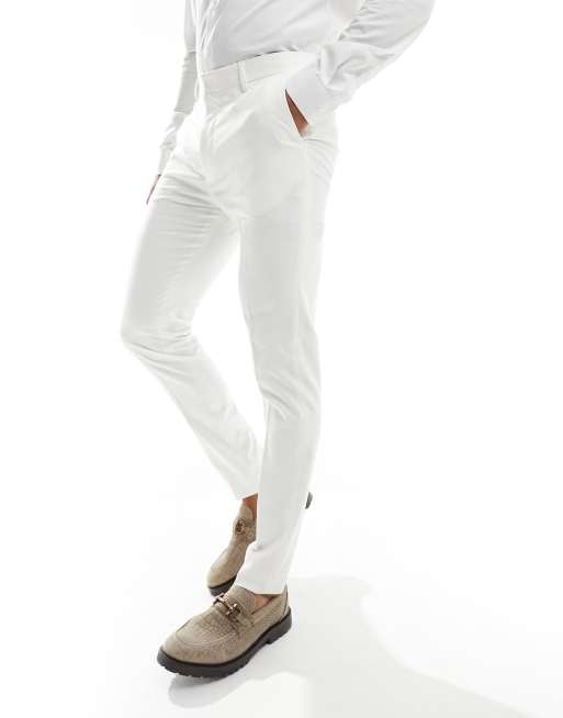 ASOS DESIGN – Naturvita, skinny kostymbyxor, del av kostym