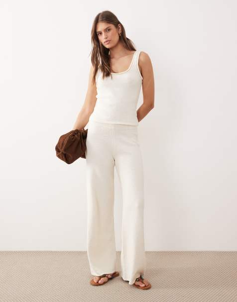 ASOS DESIGN – Naturvitt, stickat set i bomullsblandad bouclé - view 1