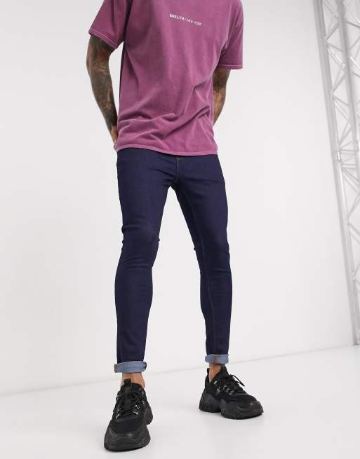 ASOS DESIGN - Nauwsluitende jeans van stretchdenim in indigoblauw