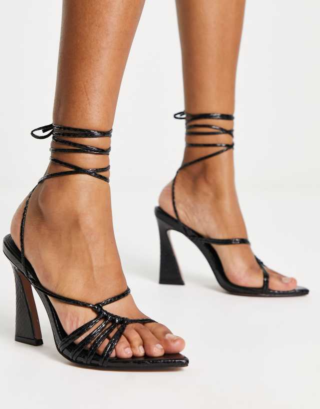 ASOS DESIGN Navarro pointed high heeled sandals in black