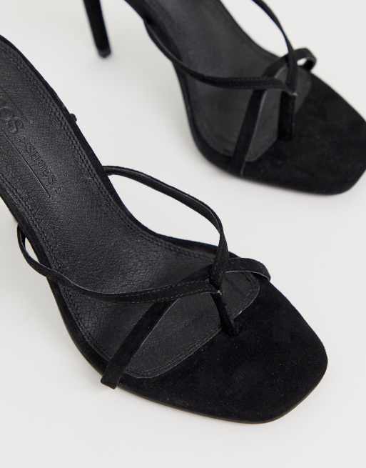 ASOS DESIGN Navigate barely there heeled sandal in black, 3 of 4