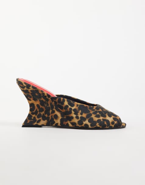 ASOS DESIGN Navigate zeppe spuntate con stampa leopardata - view 1