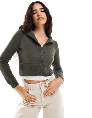 ASOS DESIGN ASOS DESIGN neat fit cardigan in olive-Green