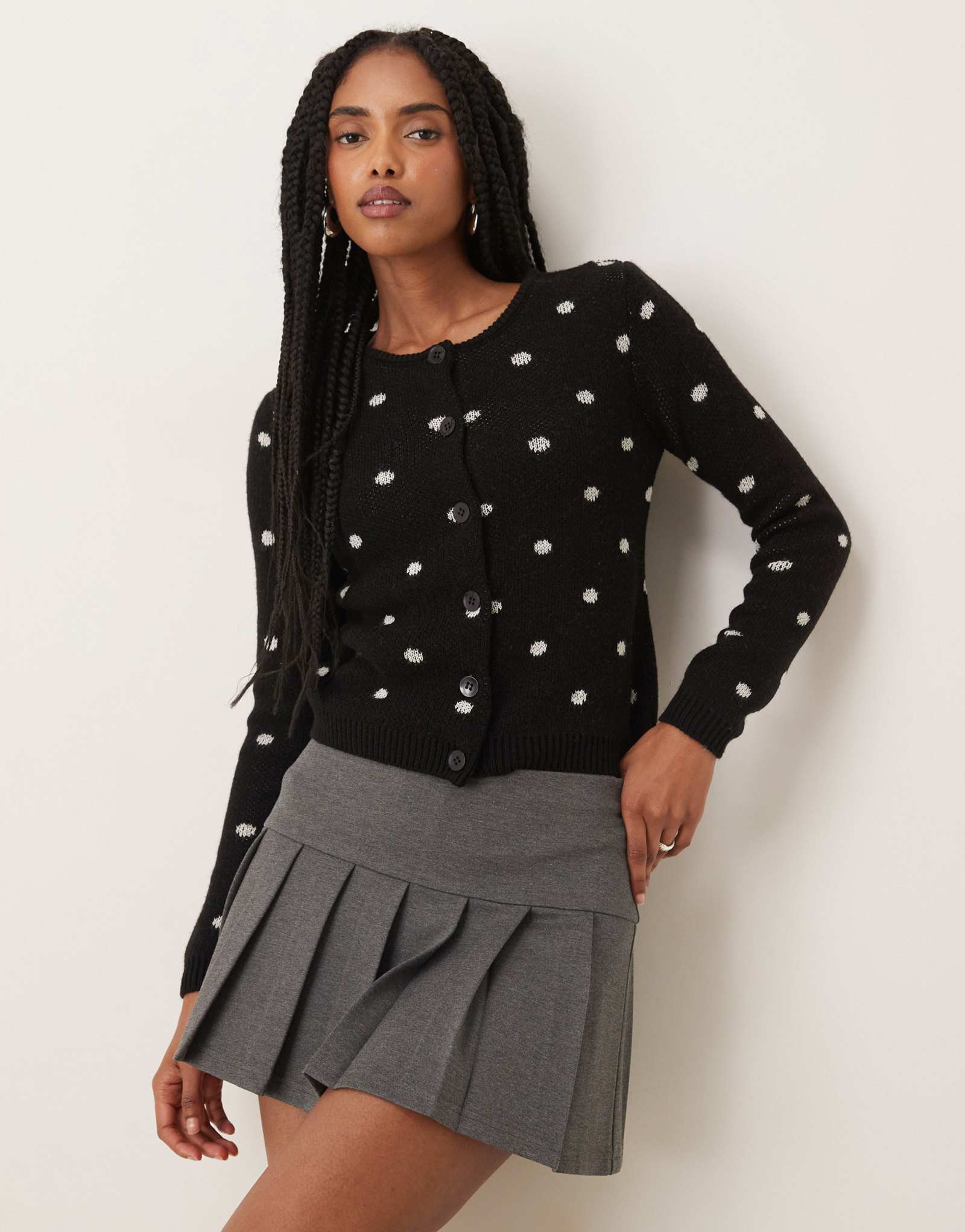  Кардиган ASOS DESIGN в горошек монохромный