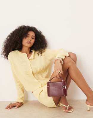 ASOS DESIGN ASOS DESIGN neat fit knitted cardigan in yellow